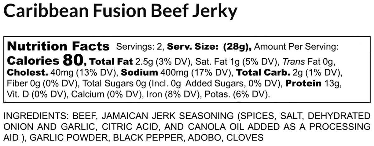 Caribbean Fusion Beef Jerky